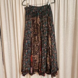Boston Proper Multicolor Floral Maxi Skirt